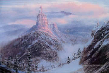 Royaume mystique Ellenshaw à Noël Montagne Peinture à l'huile